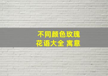 不同颜色玫瑰花语大全 寓意